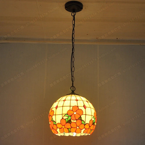 lustre en verre de fleurs riches style tiffany pour éclairage élégant - vue 3 sur 6