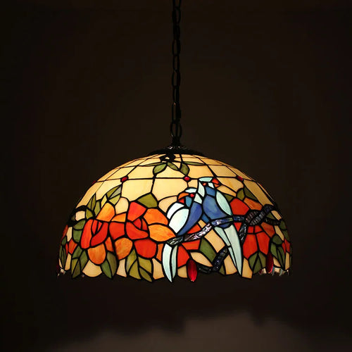 lustre rétro en verre teinté pour café et restaurant - vue 2 sur 8