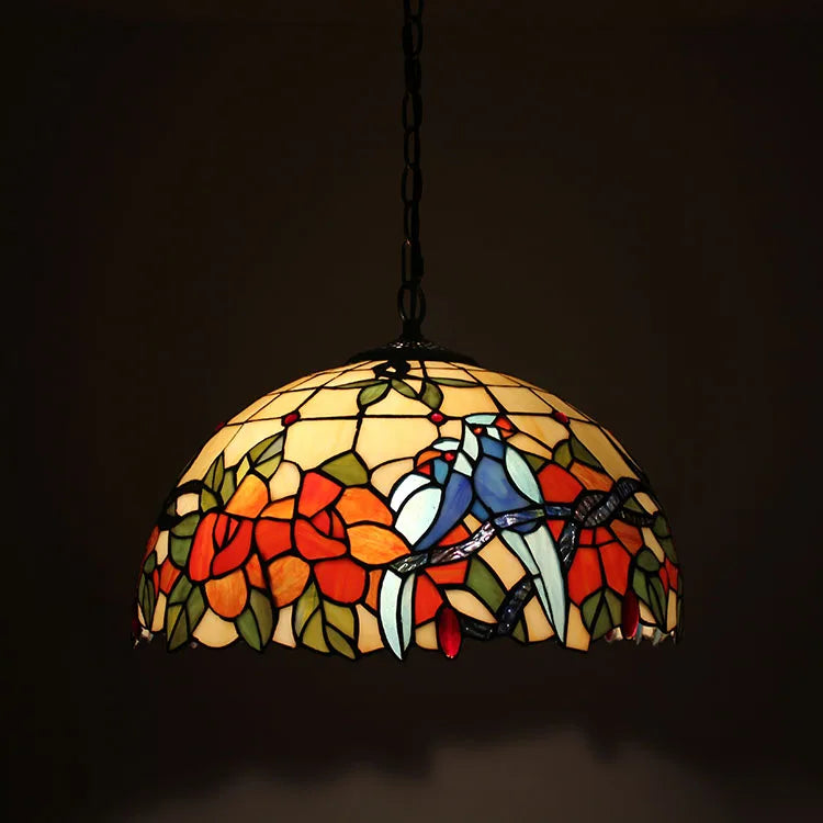 lustre rétro en verre teinté pour café et restaurant - vue 1 sur 8