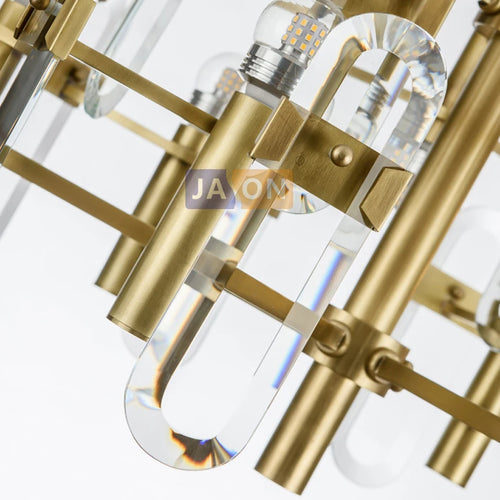 suspension en cristal doré et noir design moderne - vue 7 sur 6