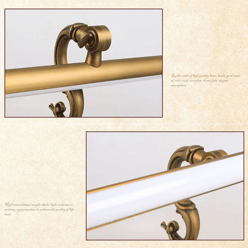 Applique murale Led Vintage en cuivre pour salle de bains - vue 5 sur 6