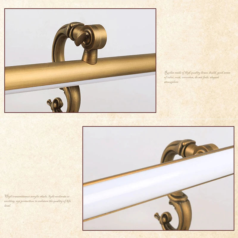Applique murale Led Vintage en cuivre pour salle de bains - vue 5 sur 6