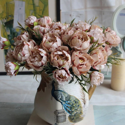 bouquet shabby chic en soie pour mariage et décoration intérieure - vue 2 sur 11