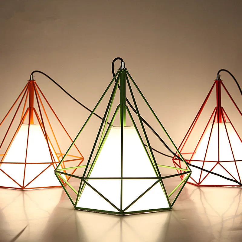 cage à oiseaux suspension lumières rétro minimaliste moderne - vue 4 sur 8