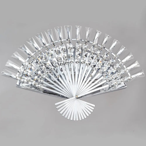 applique murale en cristal design éventail en acier inoxydable à led - vue 3 sur 6