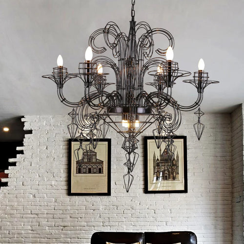 suspension en alliage post-moderne baroque design lumineux - vue 6 sur 6
