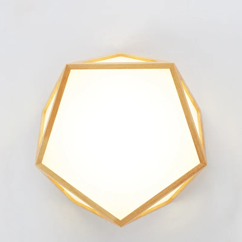 plafonnier led en bois créatif pour éclairage général - vue 3 sur 6