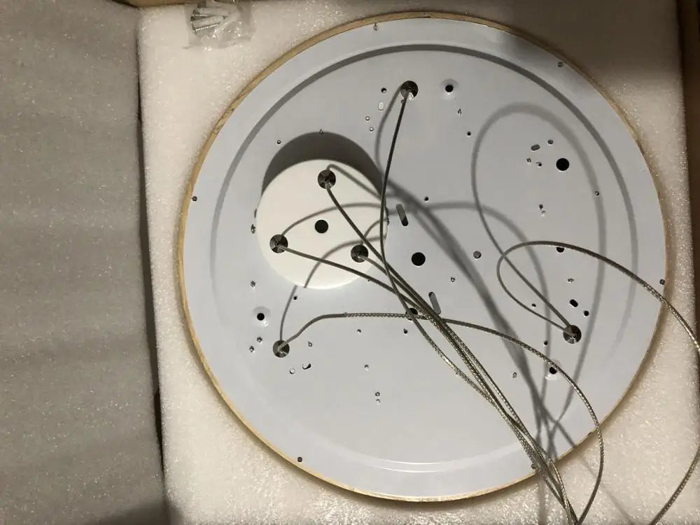 lustre moderne en bois et fer design suspendu - vue 5 sur 6