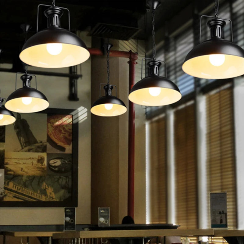 lampe suspendue vintage loft industrielle nordique veilleuse bar - vue 3 sur 26