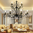 lustre rétro en métal verre et cristal décoratif pour intérieur
