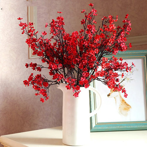 branche fleur cerisier rose en plastique pour décoration mariage et bricolage - vue 2 sur 13