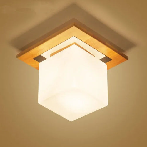 plafonnier en bois japonais style minimaliste pour intérieur
