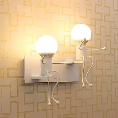 applique murale led en fer avec poupée de dessin animé nordique pour enfants - vue 13 sur 12