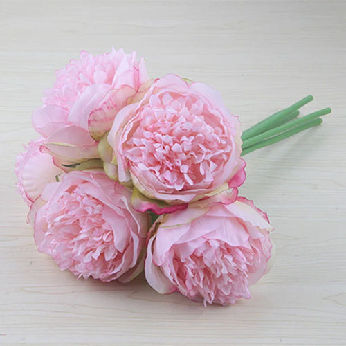 lot de 5 pivoines artificielles pour mariage et décoration intérieure - vue 13 sur 18