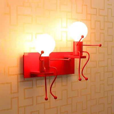 applique murale led en fer avec poupée de dessin animé nordique pour enfants - vue 10 sur 12