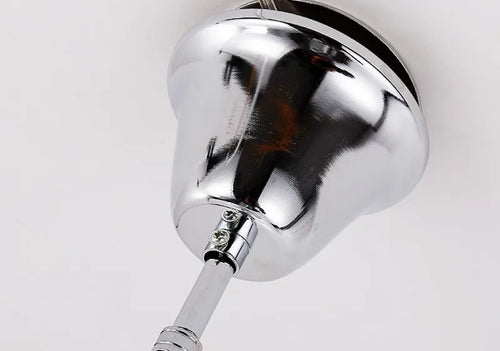 lustre suspendu à pompon en aluminium argenté avec éclairage led - vue 5 sur 6