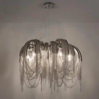 lustre moderne à pampilles en aluminium design contemporain