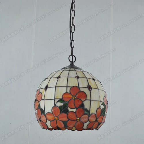 lustre en verre de fleurs riches style tiffany pour éclairage élégant - vue 4 sur 6