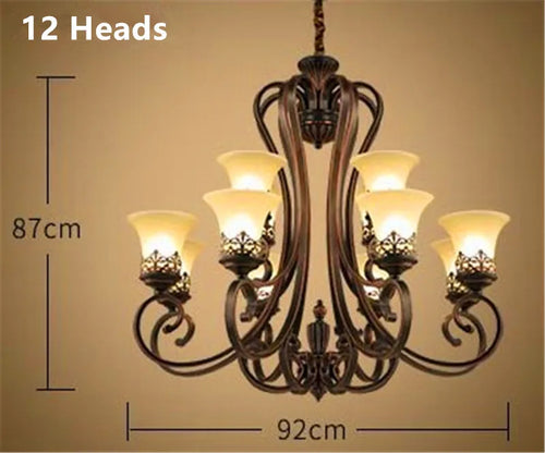 lustre en métal vintage style européen rétro pour éclairage intérieur - vue 11 sur 11