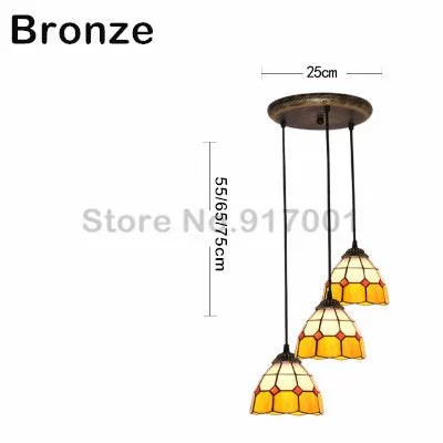 3 Heads Colorful Glass LED Pendant Lamps Light,Bedroom Suspension Hanging Ceiling Lamp - vue 25 sur 30