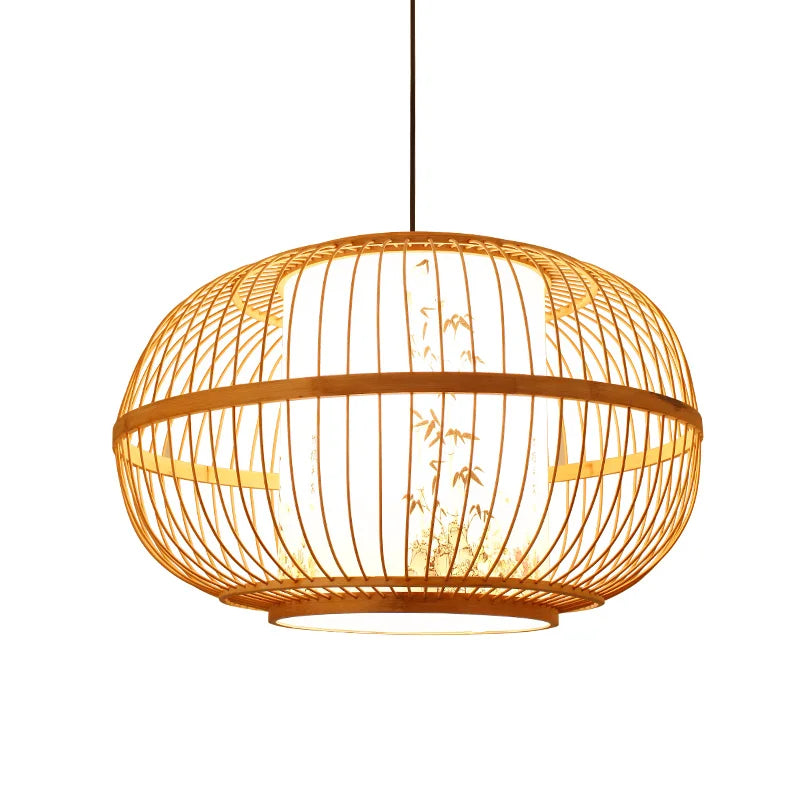 lanterne rustique japonaise osier bambou - vue 5 sur 9