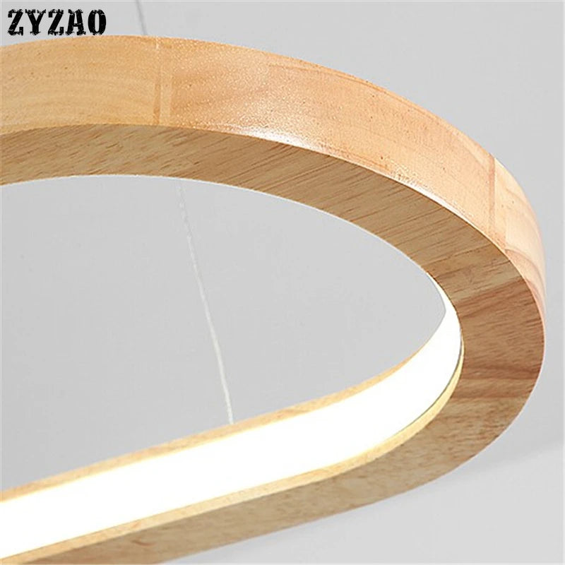 suspension en bois massif pour restaurant et bar à led - vue 5 sur 7