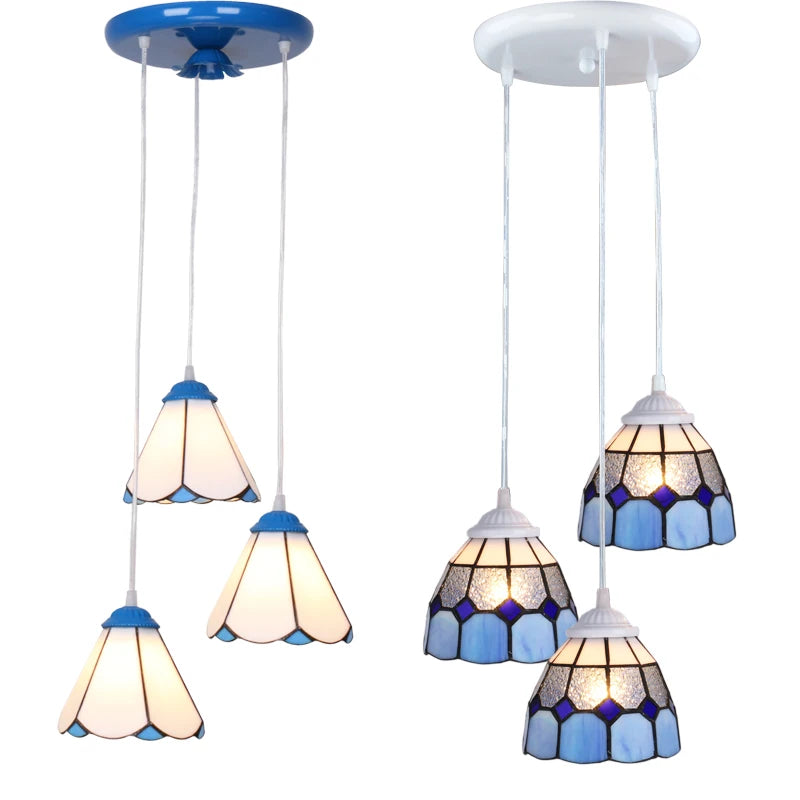 3 Heads Colorful Glass LED Pendant Lamps Light,Bedroom Suspension Hanging Ceiling Lamp - vue 1 sur 30