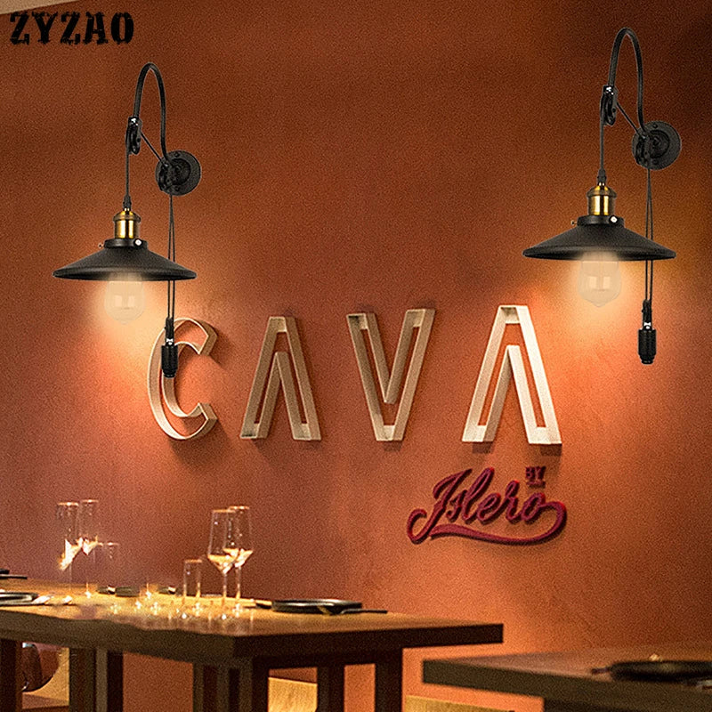 applique murale style industriel retro vintage en fer pour bar et café - vue 3 sur 6