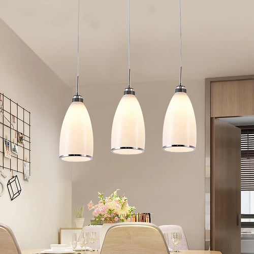 suspension led moderne en verre pour maison - vue 4 sur 9