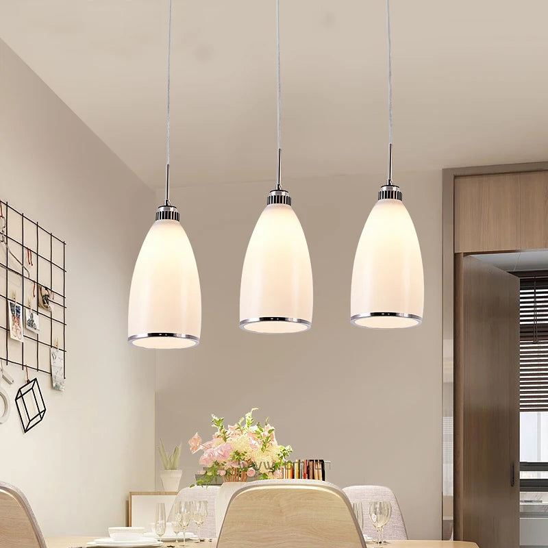 suspension led moderne en verre pour maison - vue 3 sur 9