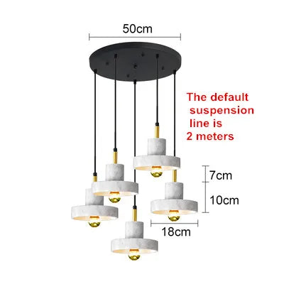 Nordic marble chandeliers post-modern minimalist bar, living room, dining room, bedside decorative lamps and lanterns - vue 10 sur 12