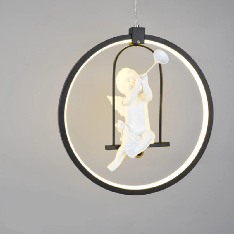 suspension moderne gzmj suspension ronde acrylique led hôtel - vue 9 sur 10
