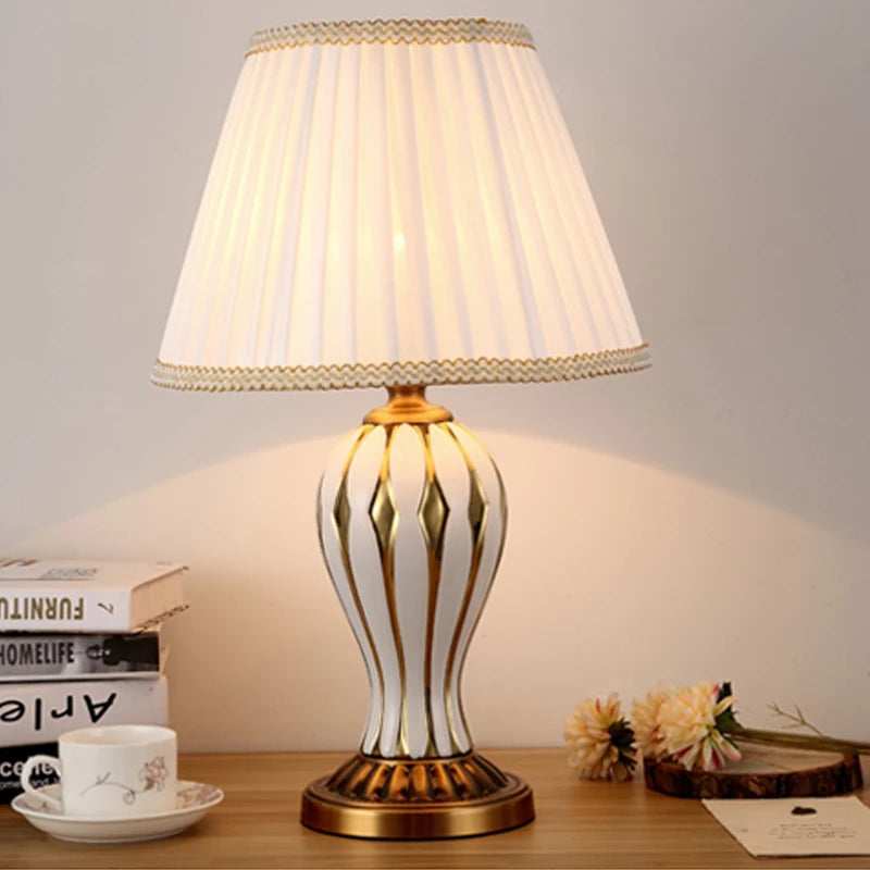 lampe de bureau antique américaine en céramique peinte à la main - vue 4 sur 9