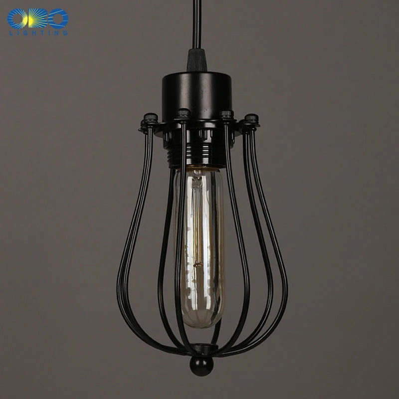 suspension vintage en métal noir pour éclairage intérieur - vue 6 sur 6