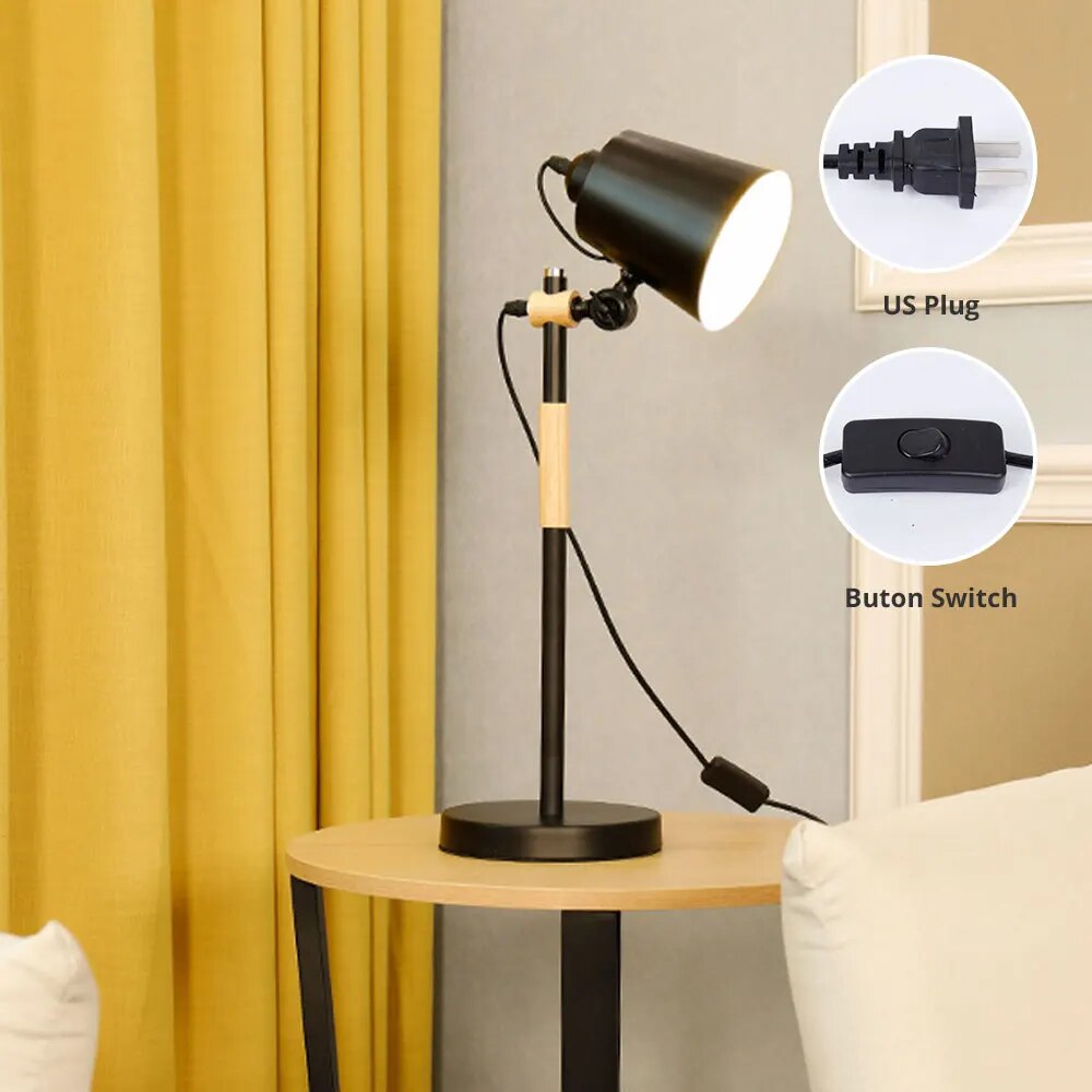 Lampe de bureau en bois métal moderne nordique - vue 9 sur 10