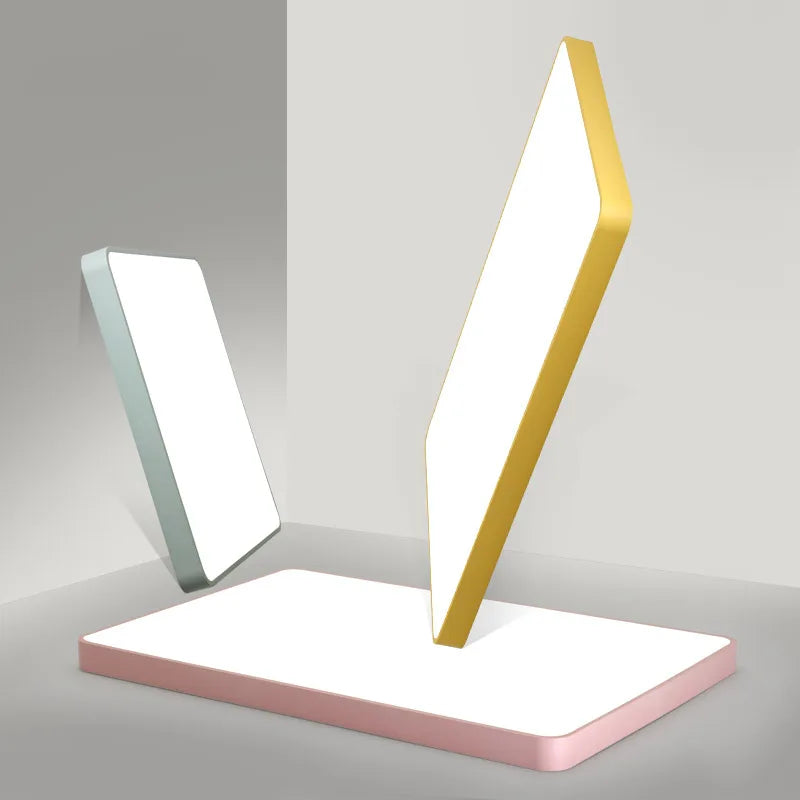 plafonnier led carré surface monté avec télécommande luminaire - vue 3 sur 12