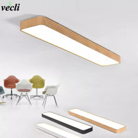 Plafonnier en bois ou noirs/blancs à LEDs carrés aux bords arrondis