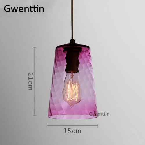 suspension moderne en verre teinté pour décoration intérieure - vue 17 sur 22