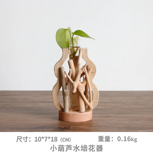 vase en bois massif fait main pour fleurs et décoration créative - vue 12 sur 14