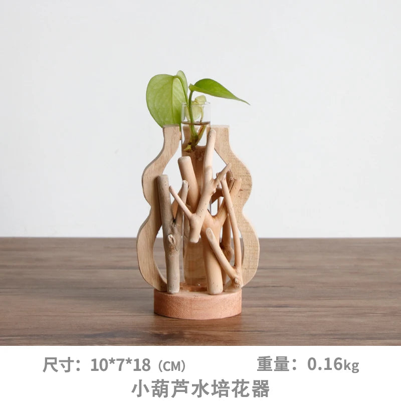 vase en bois massif fait main pour fleurs et décoration créative - vue 12 sur 14