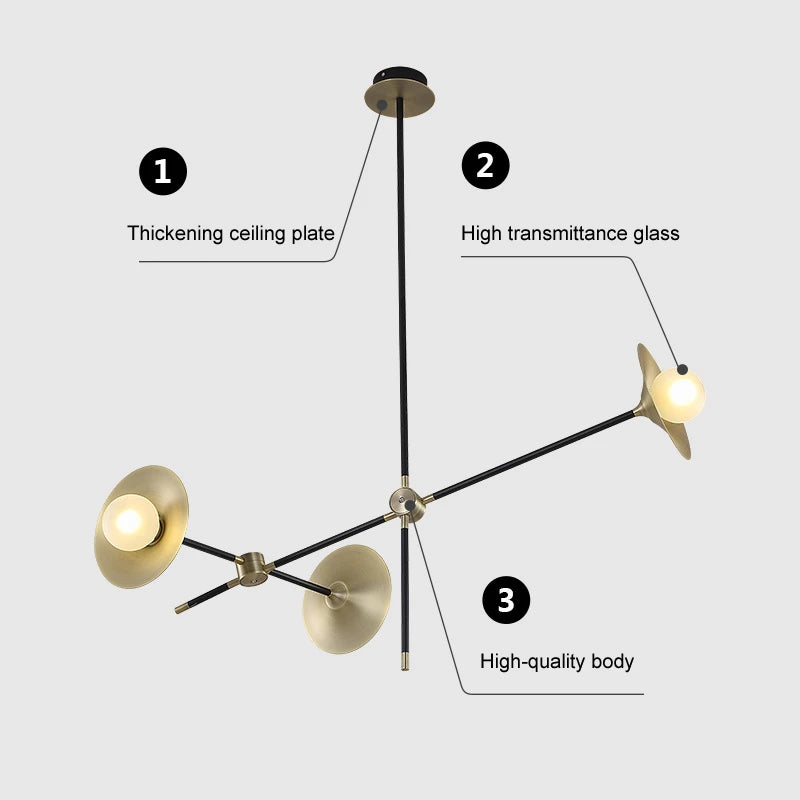 lustre créatif nordique design moderne pour décoration intérieure - vue 3 sur 9
