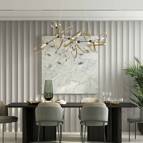 lustre led décoratif design moderne en métal pour intérieur - vue 3 sur 7