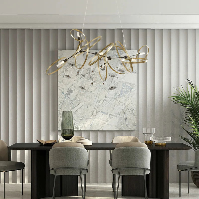 lustre led décoratif design moderne en métal pour intérieur - vue 3 sur 7