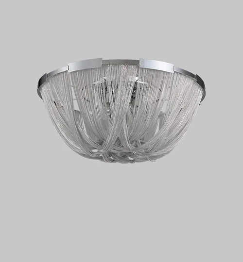 Plafonnier luxueux en aluminium avec pampilles et ampoule LED - vue 3 sur 6