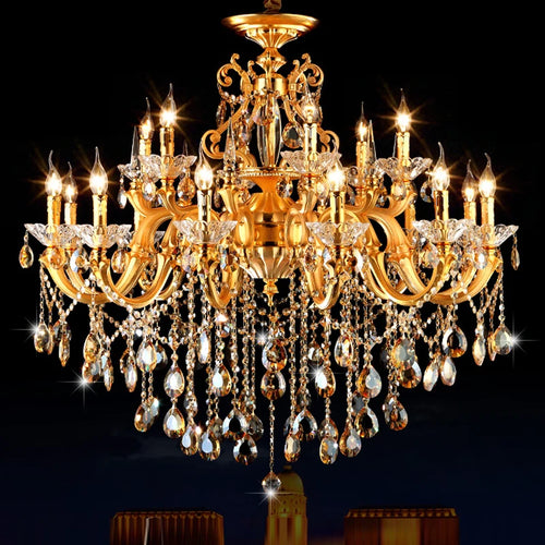 lustre en cristal moderne avec éclairage LED suspendu - vue 3 sur 18