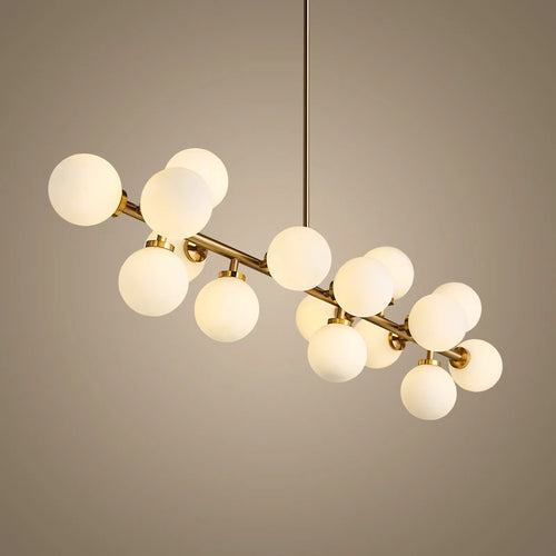 lustre doré avec Boule de verre corps doré créative - vue 3 sur 7