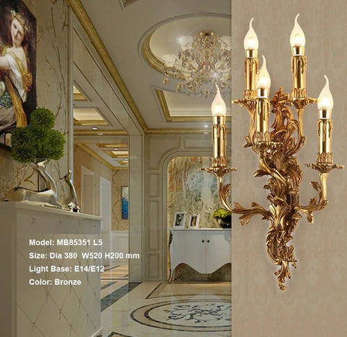 Applique murale Vintage bougie luxueuse applique murale pour hôtel Villa chambre support éclairage appliques murales lumières - vue 5 sur 8