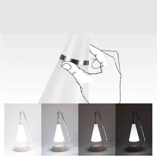 lampe de table led tactile rechargeable avec haut-parleur bluetooth et veilleuse - vue 5 sur 6