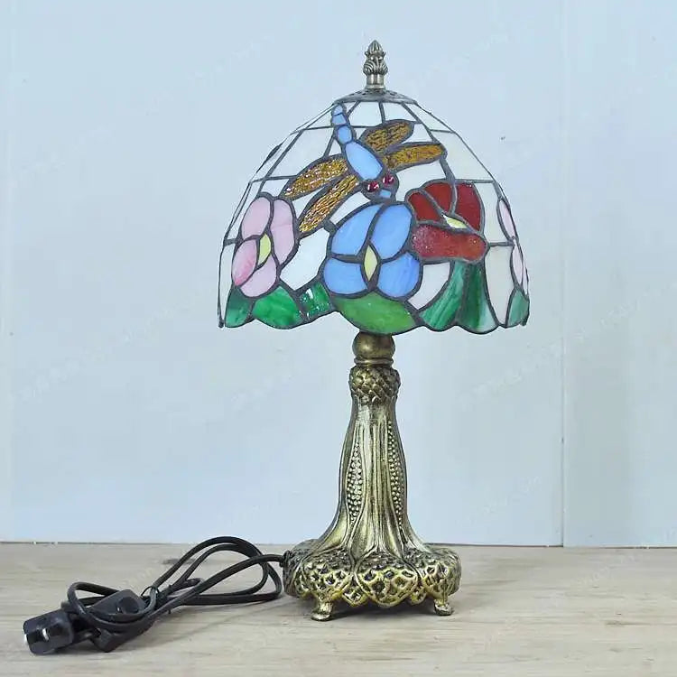 lampe de bureau libellule style tiffany cadeau original décoratif - vue 5 sur 6