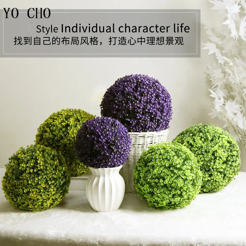 plantes artificielles boule dherbe plastique pour décoration jardin - vue 5 sur 10